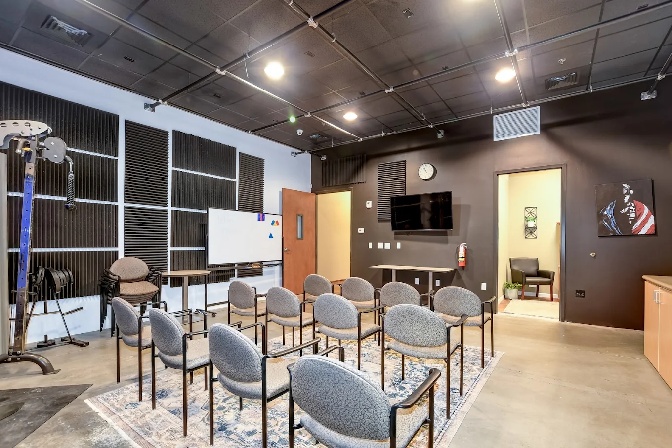 The group therapy room at AnchorPoint