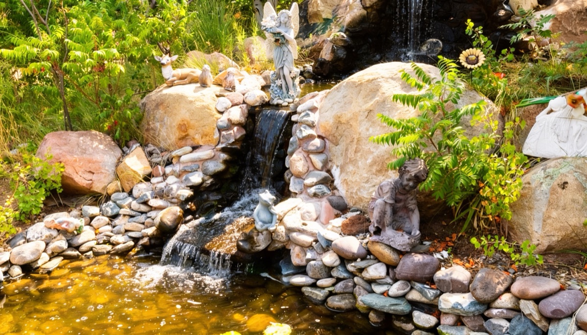 Creek and waterfall on the grounds