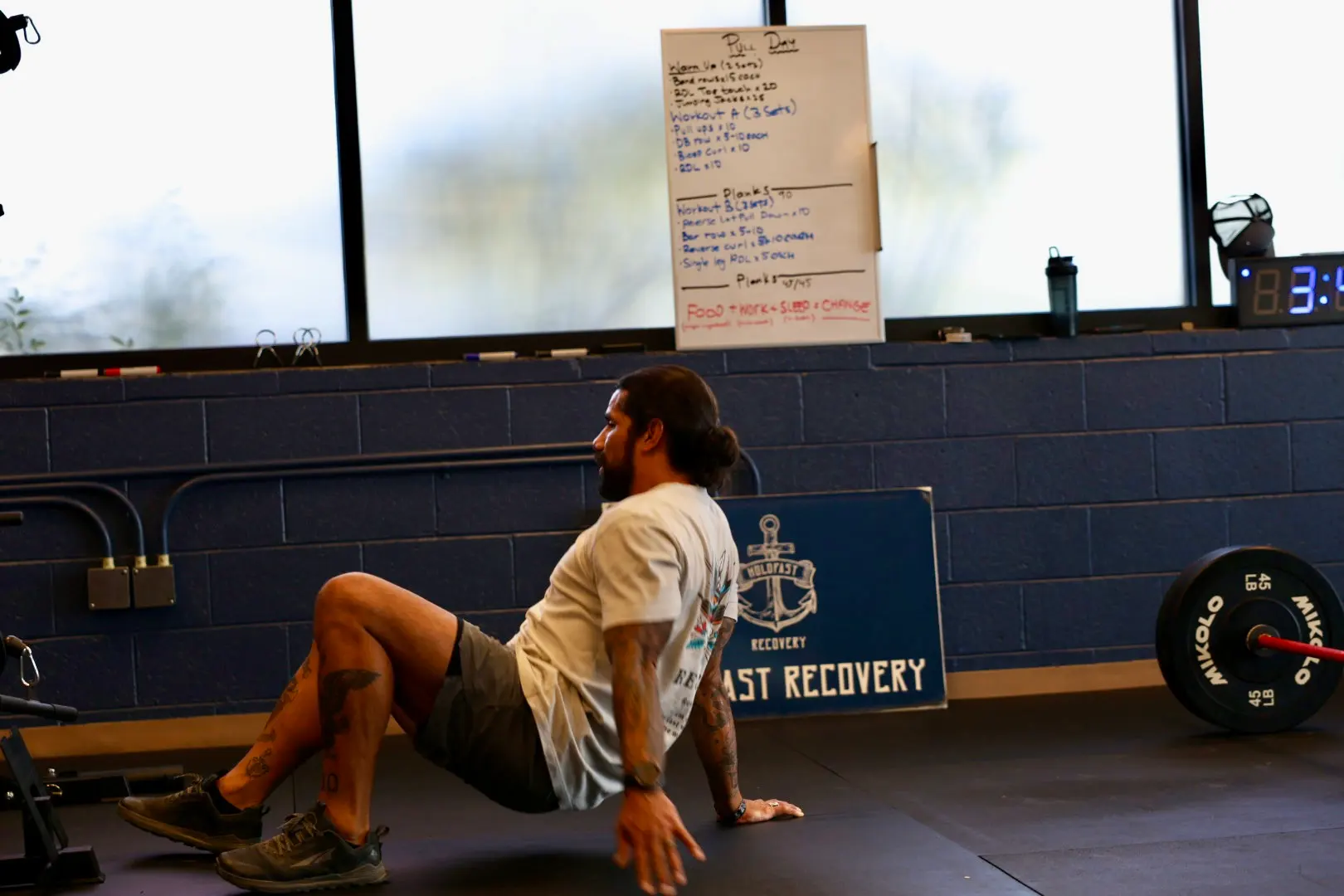 Floor work in the fitness room